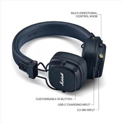 Marshall Major V Wireless Midnight Blue 2